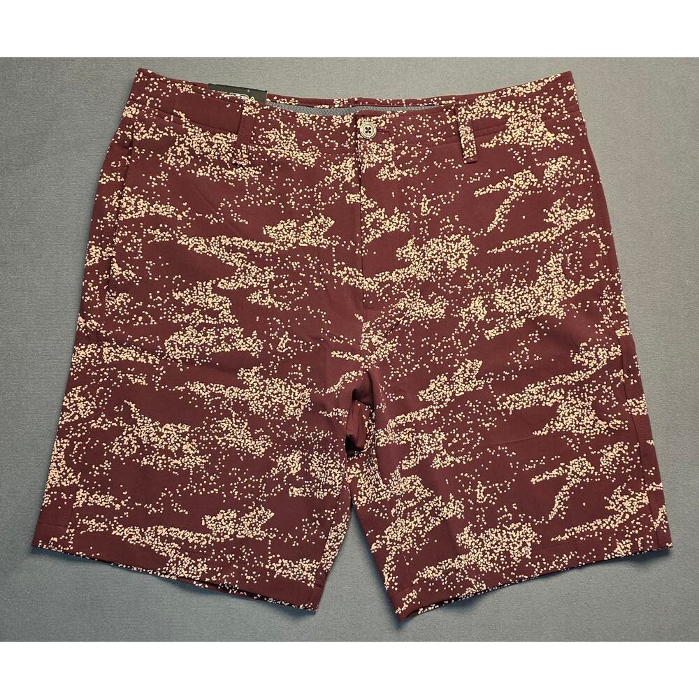 UNDER ARMOUR Golf Shorts Mens 36 Maroon Performance Stretch Digital Camo  9" New